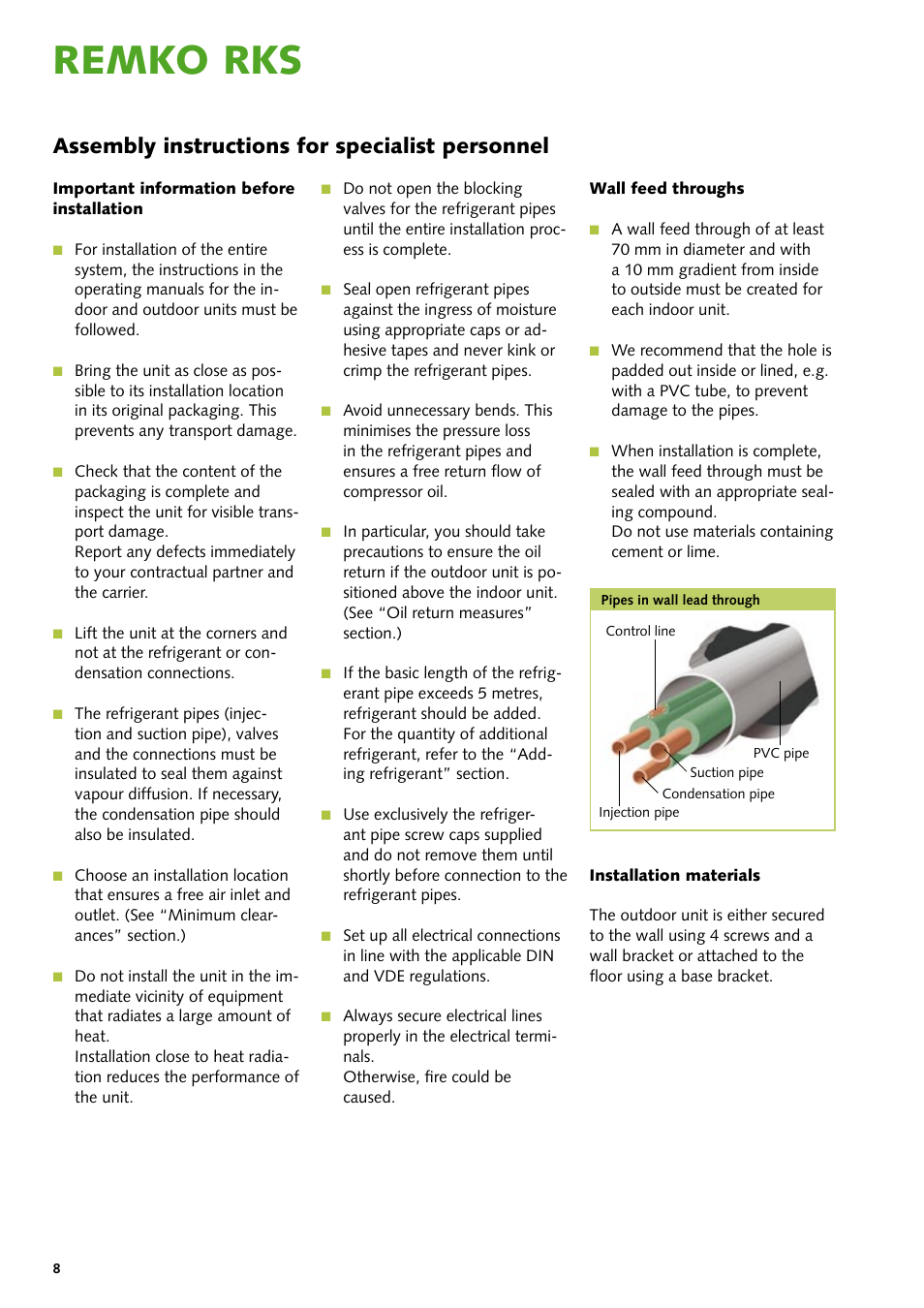 Remko rks, Assembly instructions for specialist personnel | REMKO RKS 435 H User Manual | Page 8 / 20