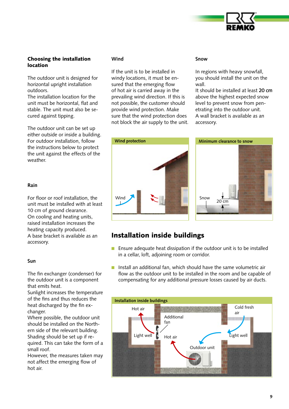 Installation inside buildings | REMKO RKS 435 H User Manual | Page 9 / 20