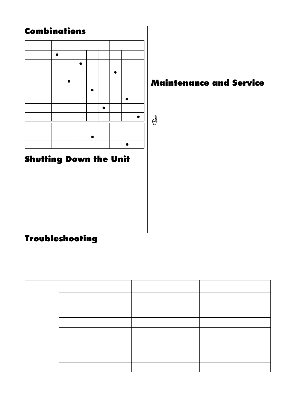 Combinations, Shutting down the unit, Maintenance and service | Troubleshooting | REMKO RKS 510 User Manual | Page 5 / 16