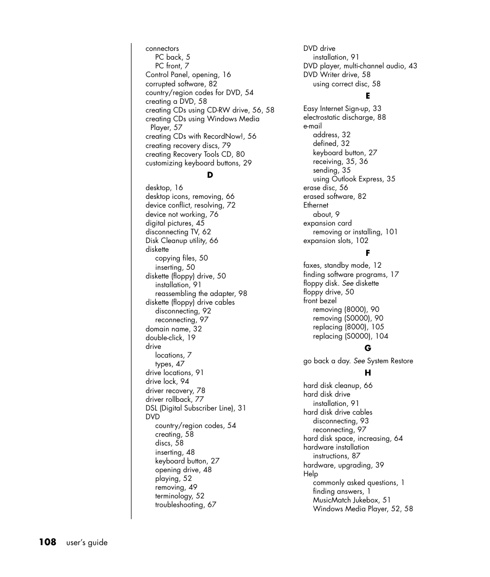 Compaq 8000 Series User Manual | Page 115 / 120
