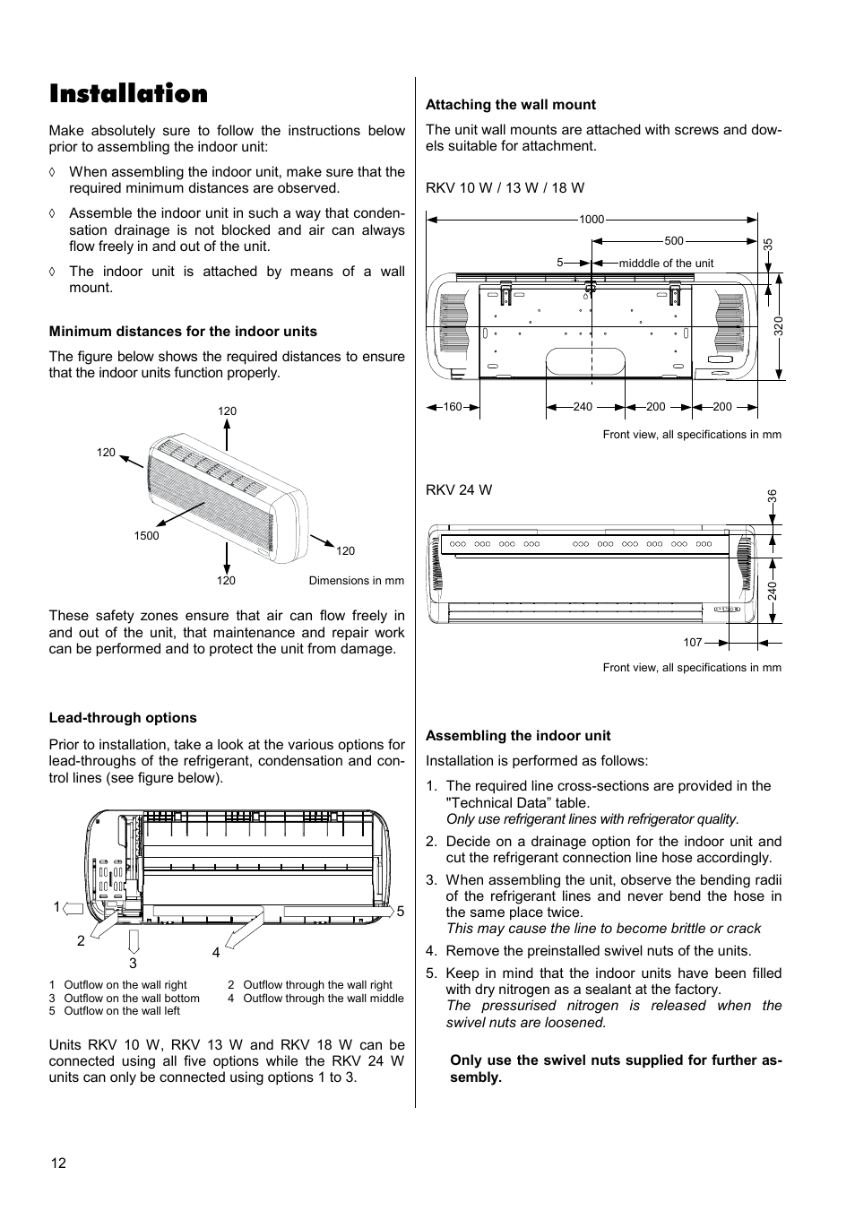 Installation | REMKO RKV 10 W User Manual | Page 12 / 20