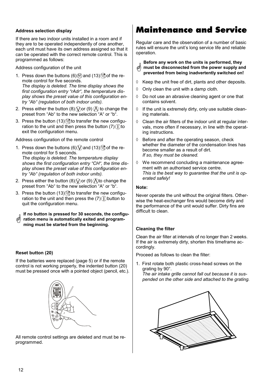 Maintenance and service | REMKO RKV 13 C User Manual | Page 12 / 24