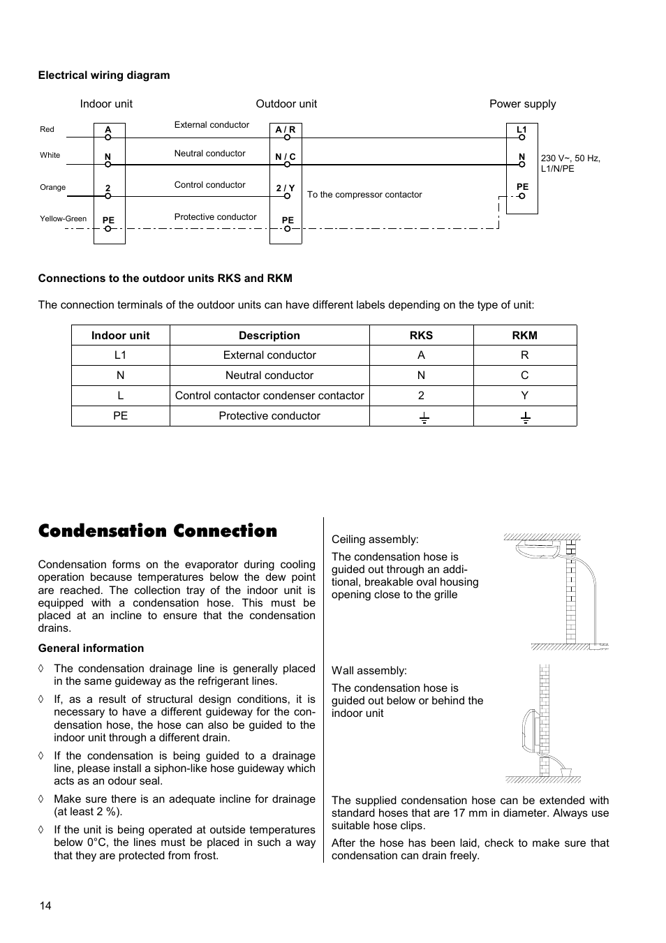 Condensation connection | REMKO RKV 13 T User Manual | Page 14 / 20