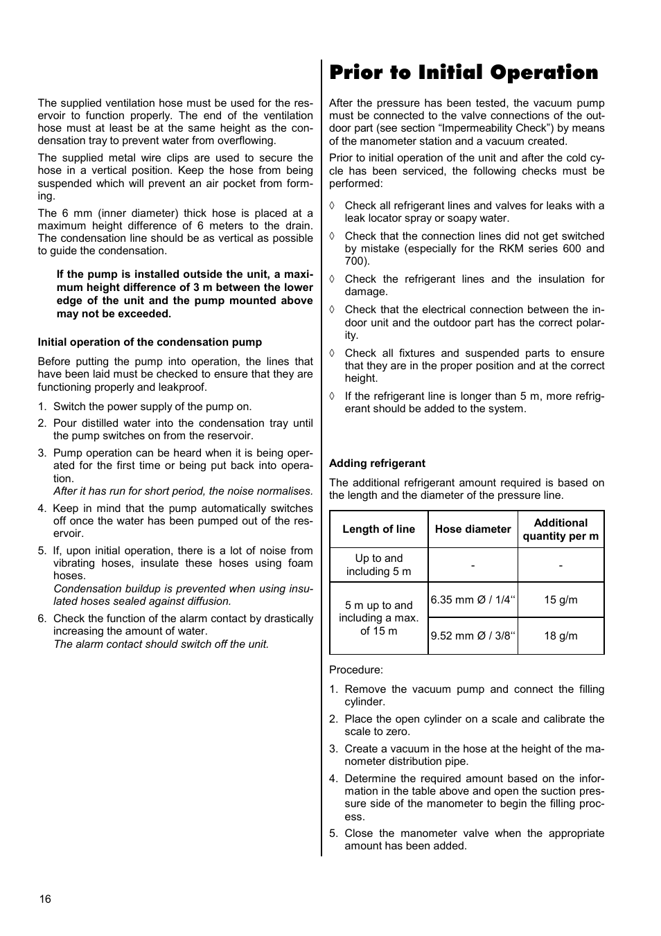 Prior to initial operation | REMKO RKV 13 T User Manual | Page 16 / 20