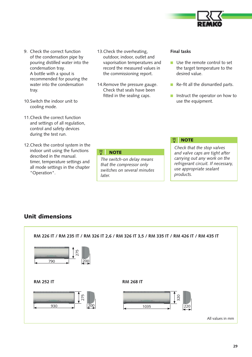 Unit dimensions | REMKO RM Series User Manual | Page 29 / 36