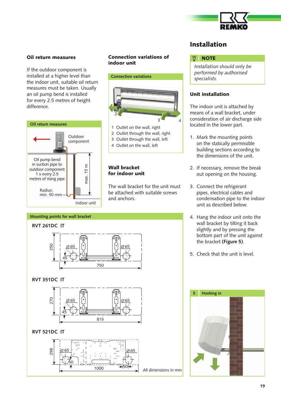 Installation | REMKO RVT 261 DC User Manual | Page 19 / 32