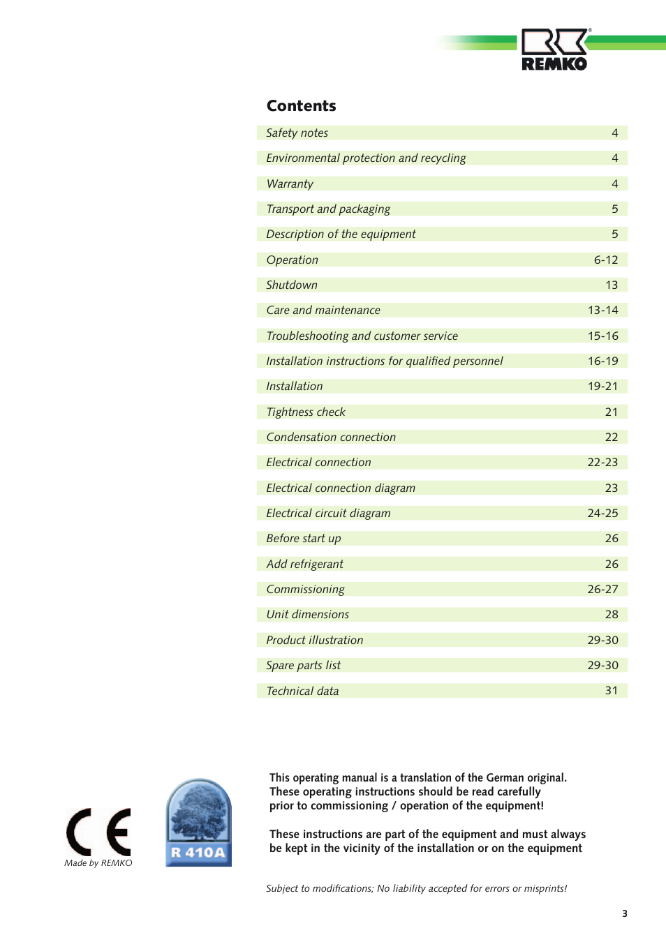 REMKO RVT 261 DC User Manual | Page 3 / 32