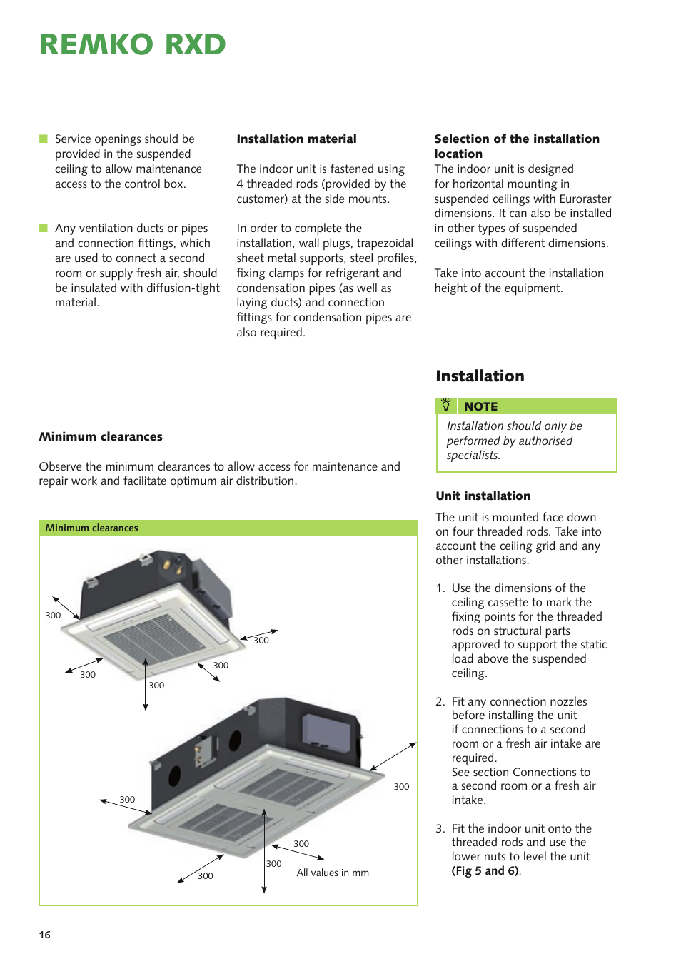 Remko rxd, Installation | REMKO RXD Series User Manual | Page 16 / 28