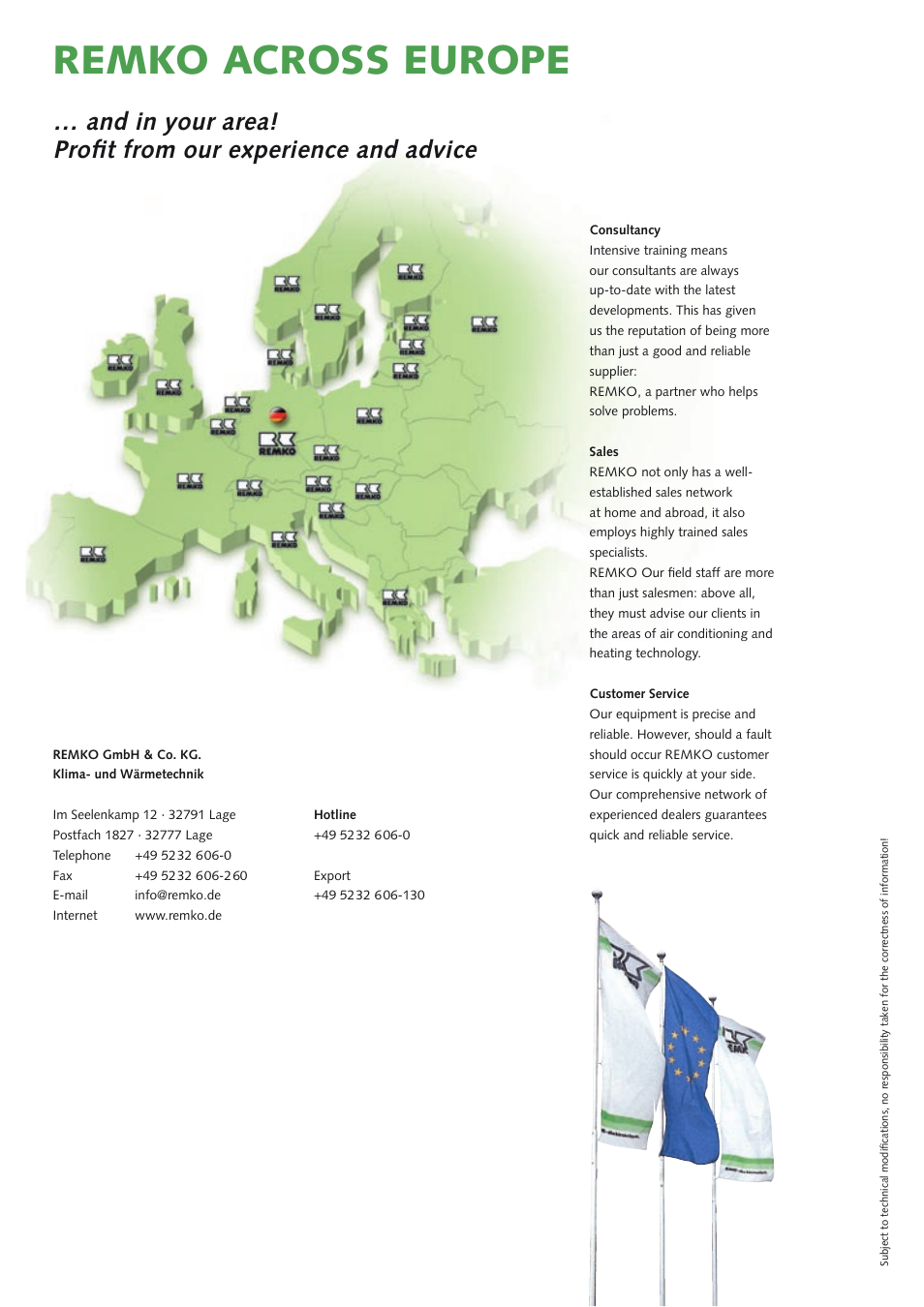 Remko across europe | REMKO RXD Series User Manual | Page 28 / 28