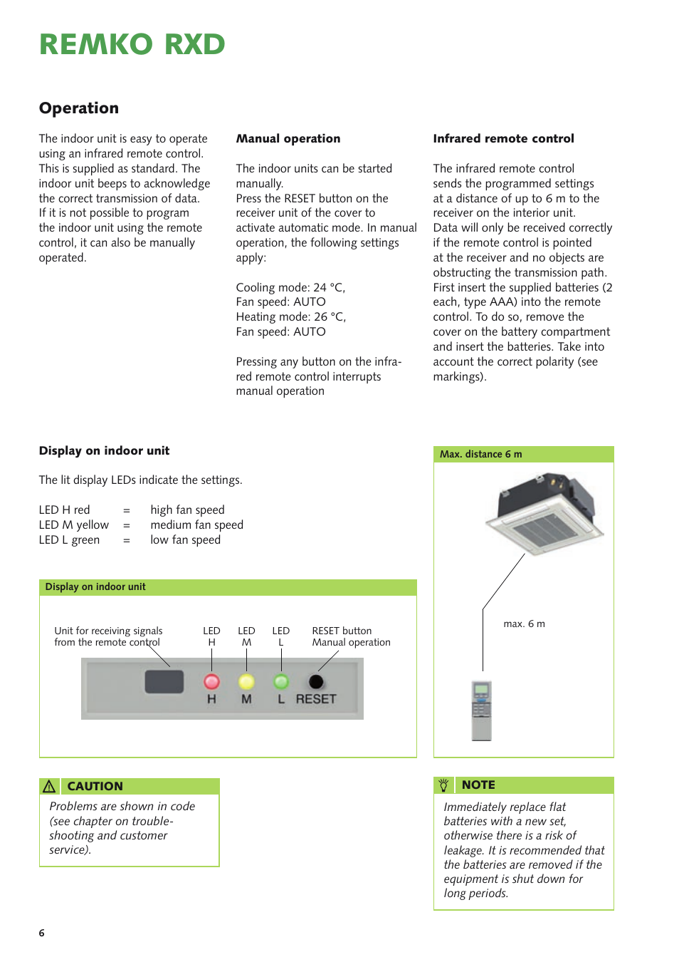 Remko rxd, Operation | REMKO RXD Series User Manual | Page 6 / 28