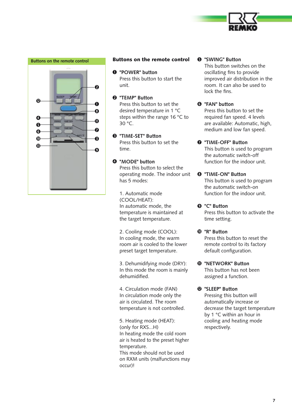 REMKO RXD Series User Manual | Page 7 / 28