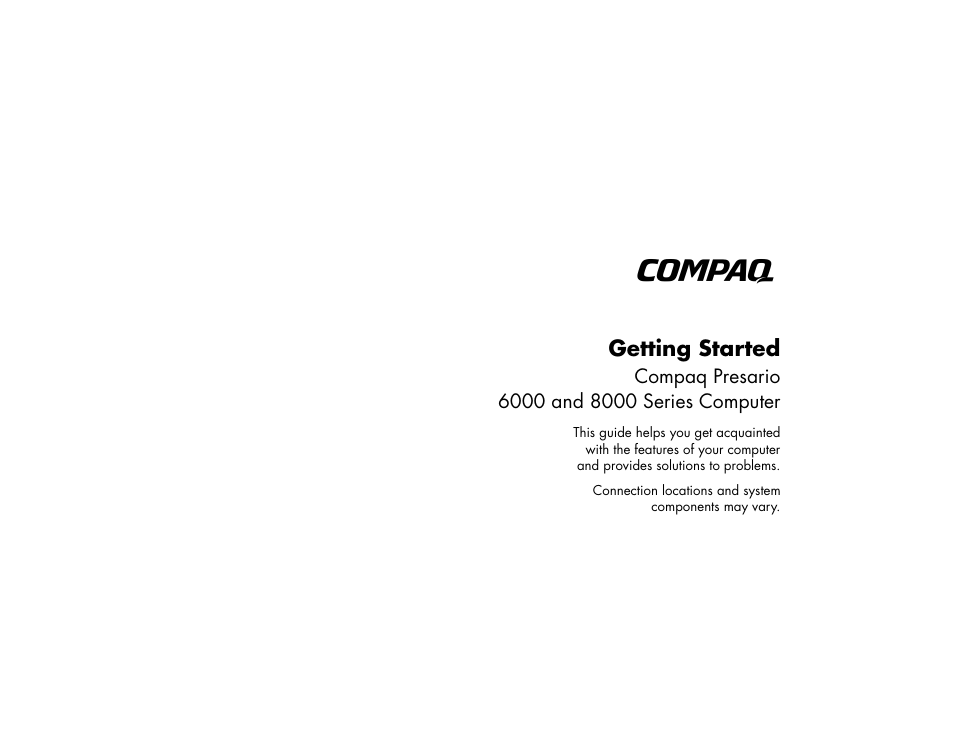 Compaq 6000 User Manual | 142 pages