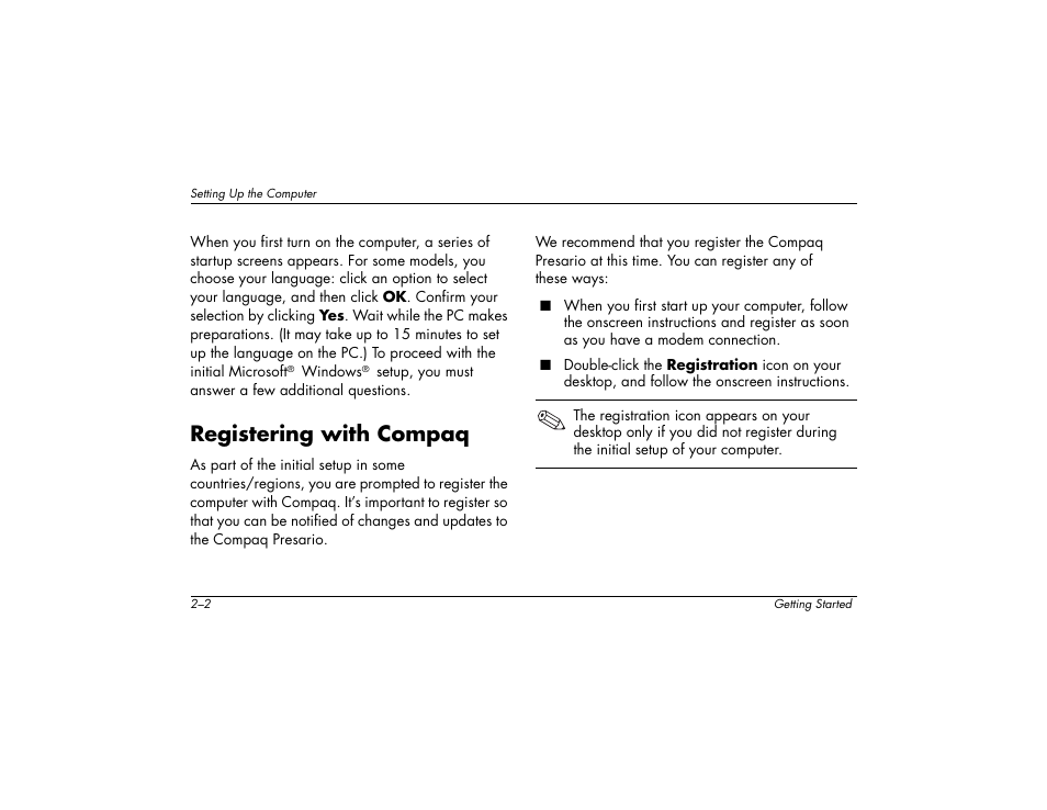 Registering with compaq | Compaq 6000 User Manual | Page 10 / 142