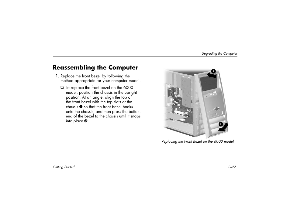 Reassembling the computer | Compaq 6000 User Manual | Page 129 / 142