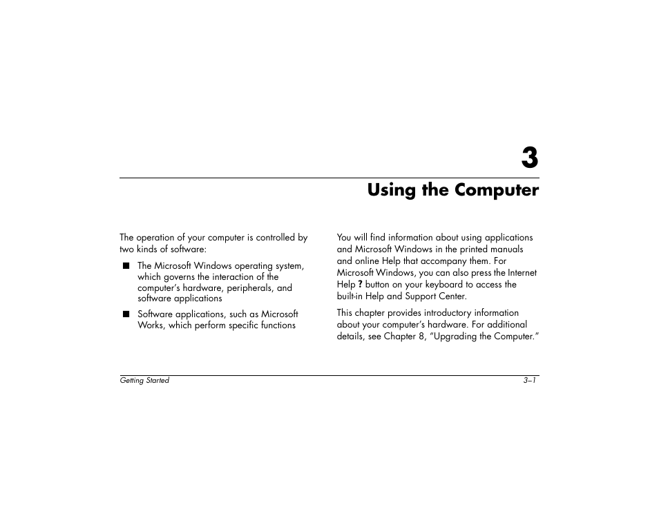 Using the computer | Compaq 6000 User Manual | Page 13 / 142