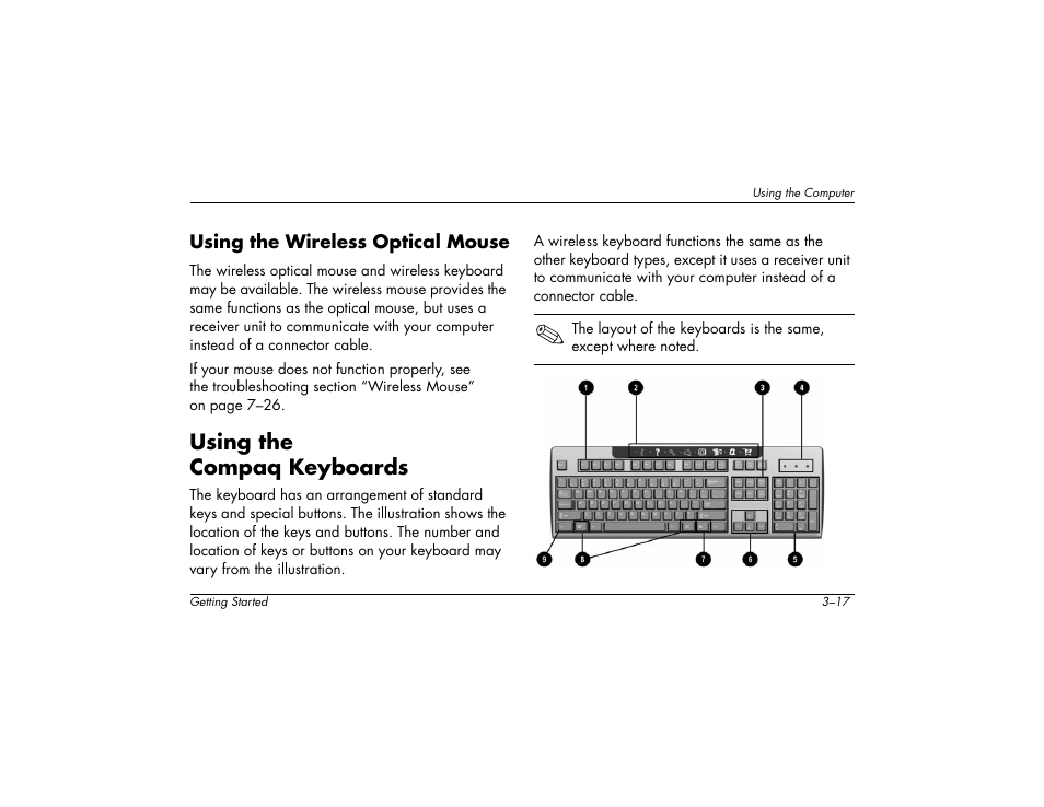 Using the compaq keyboards | Compaq 6000 User Manual | Page 29 / 142