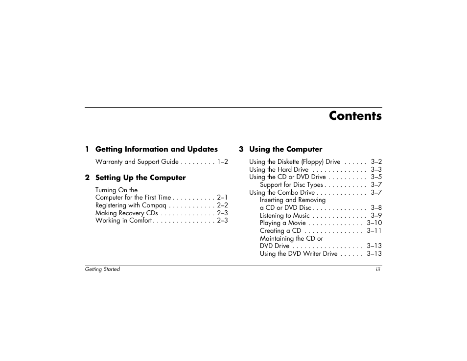 Compaq 6000 User Manual | Page 3 / 142