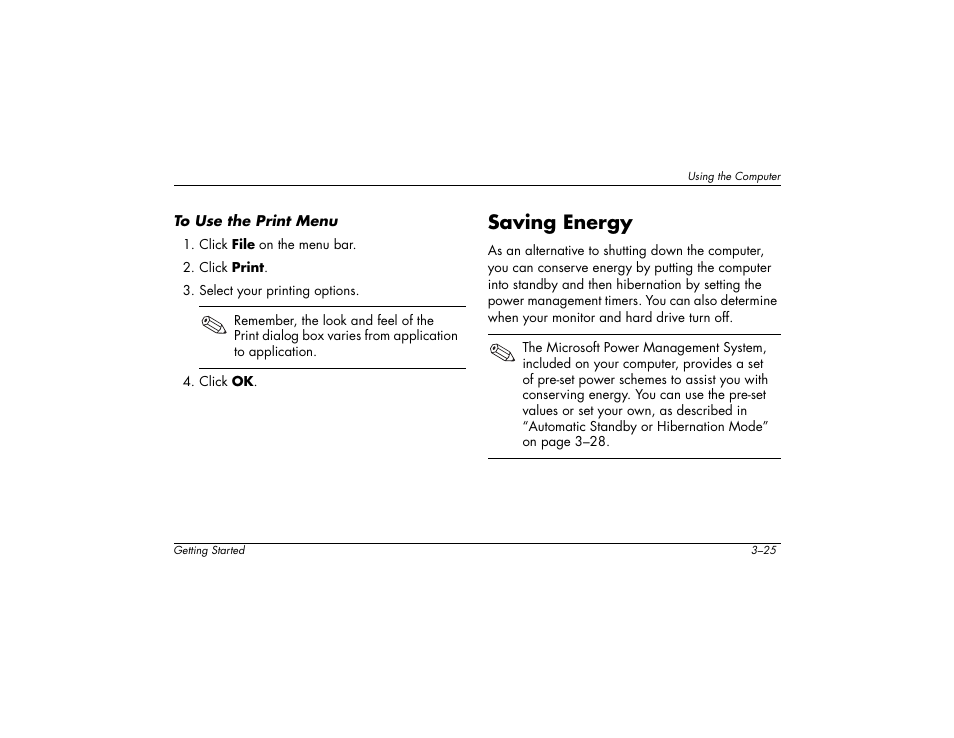 Saving energy | Compaq 6000 User Manual | Page 37 / 142