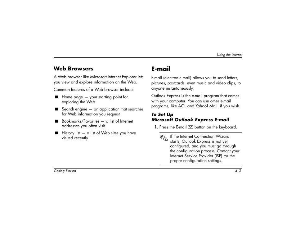 E-mail | Compaq 6000 User Manual | Page 45 / 142
