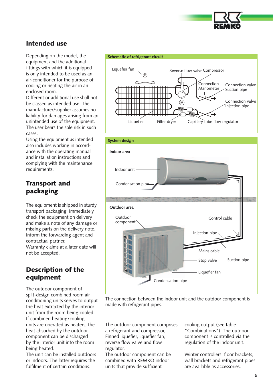 Intended use | REMKO RXS xxx H User Manual | Page 5 / 20