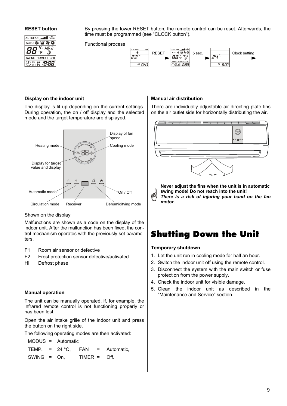 Shutting down the unit | REMKO RXW 350 User Manual | Page 9 / 20