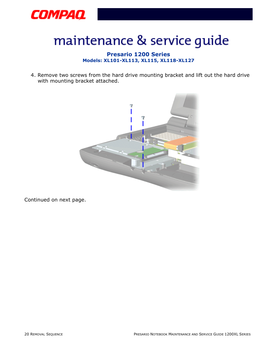 Presario 1200 series | Compaq XL118-XL127 User Manual | Page 100 / 132
