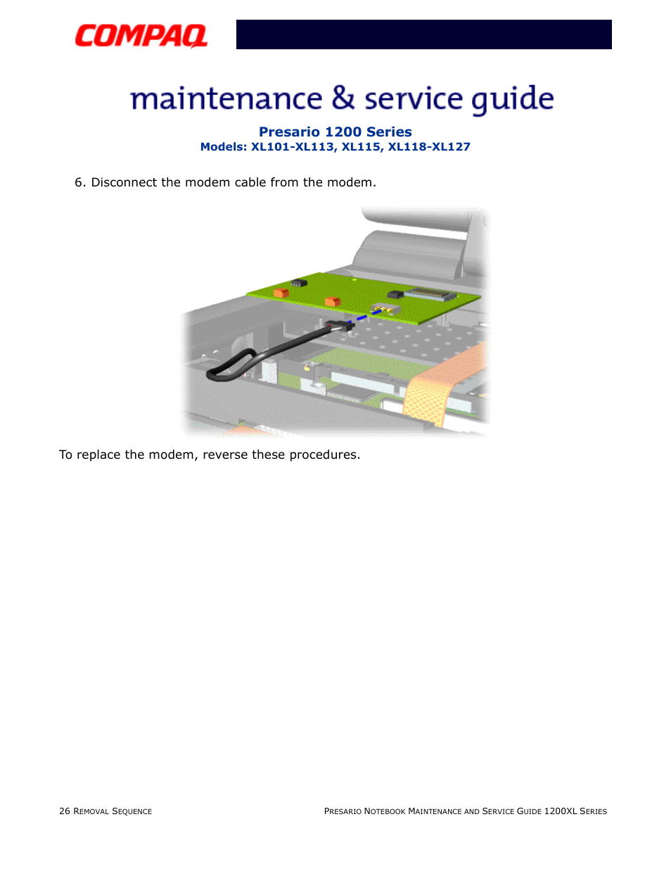 Presario 1200 series | Compaq XL118-XL127 User Manual | Page 106 / 132