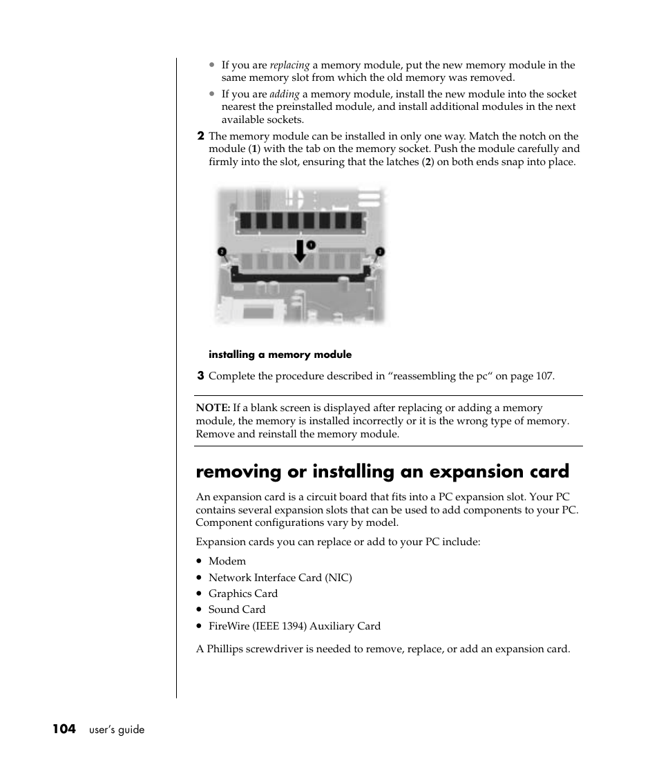 Removing or installing an expansion card | Compaq S0000 / 8000 User Manual | Page 111 / 123