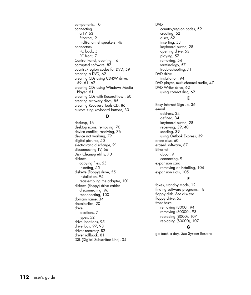 Compaq S0000 / 8000 User Manual | Page 119 / 123