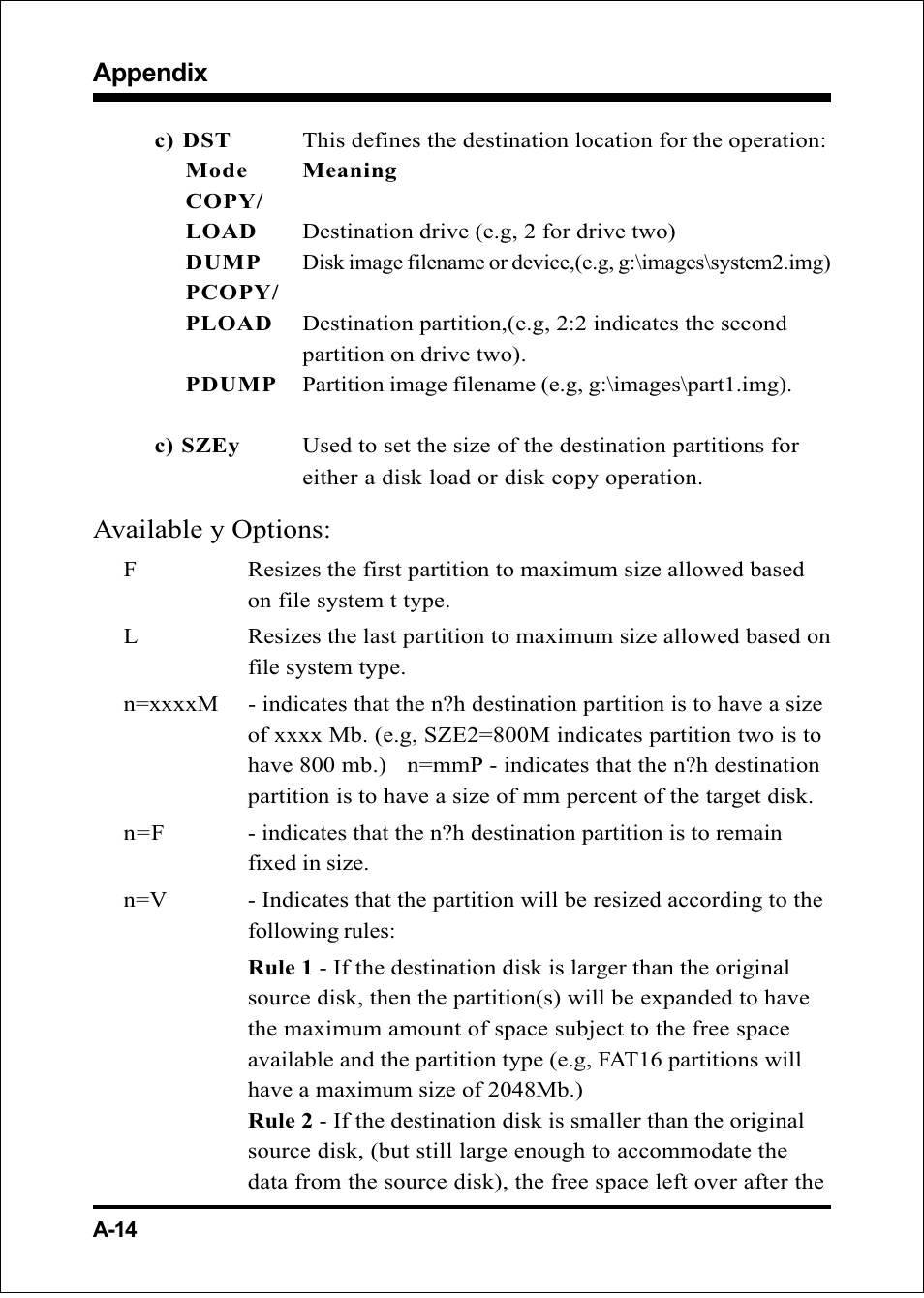 Appendix, Available y options | Compaq 60002MC10 User Manual | Page 61 / 66