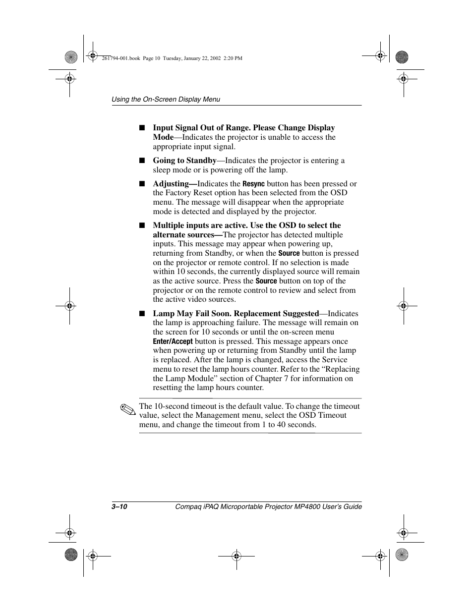Compaq MP4800 User Manual | Page 34 / 76