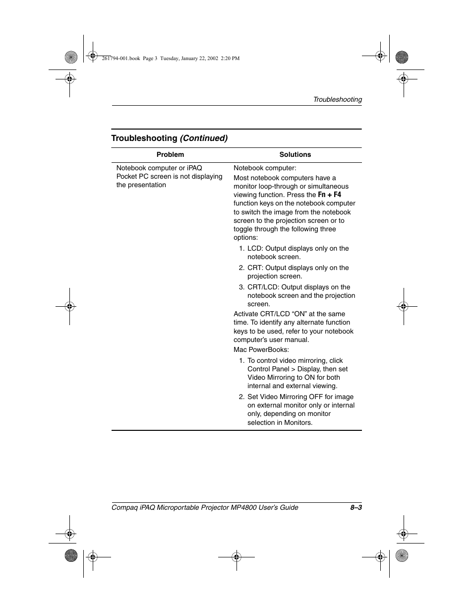 Compaq MP4800 User Manual | Page 63 / 76