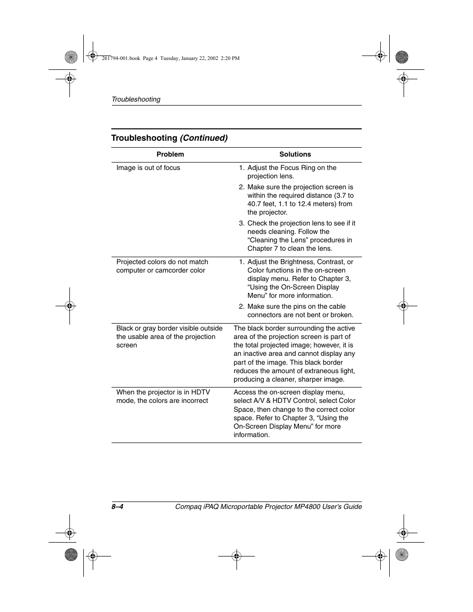 Compaq MP4800 User Manual | Page 64 / 76