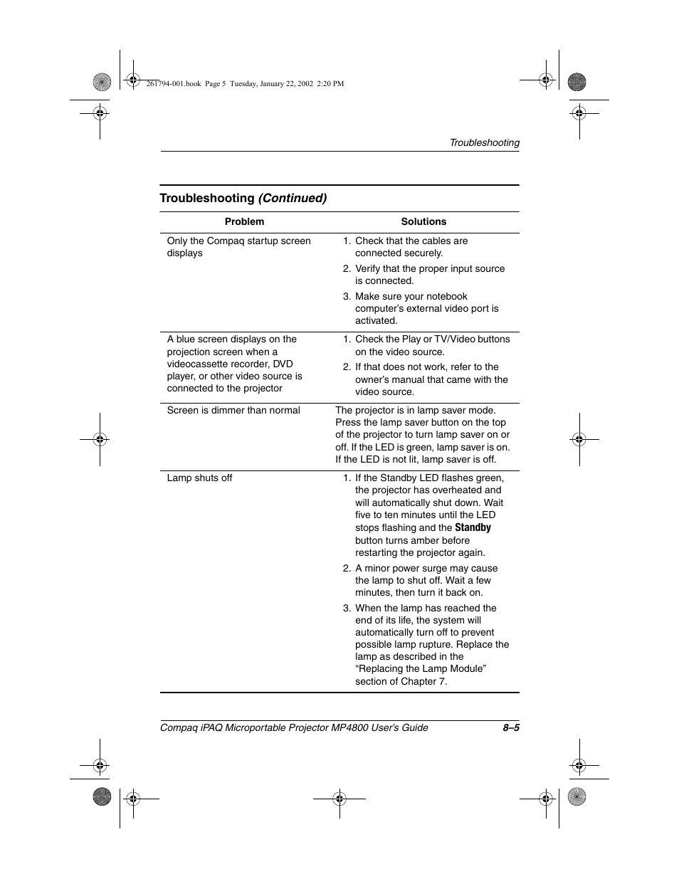 Compaq MP4800 User Manual | Page 65 / 76