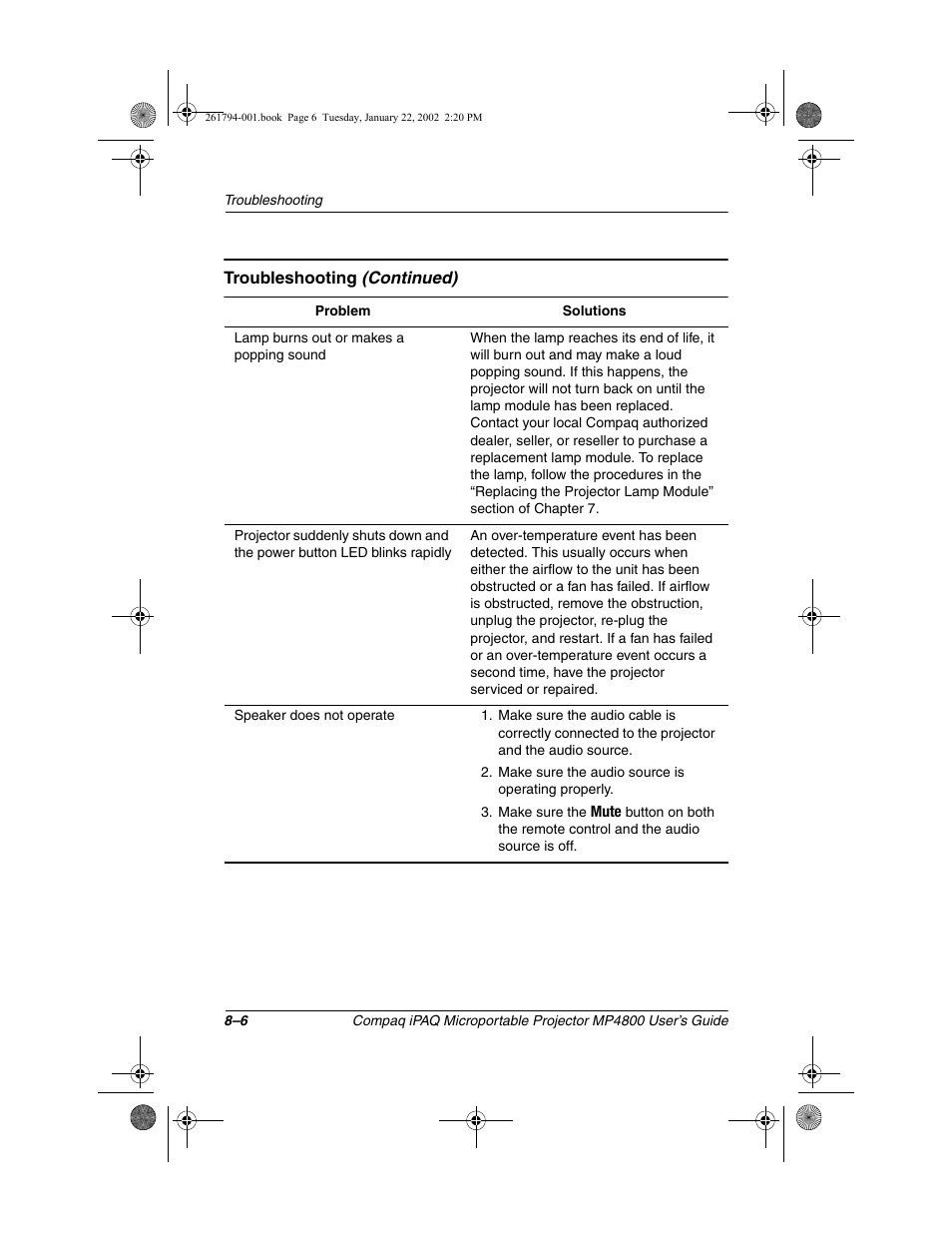 Compaq MP4800 User Manual | Page 66 / 76