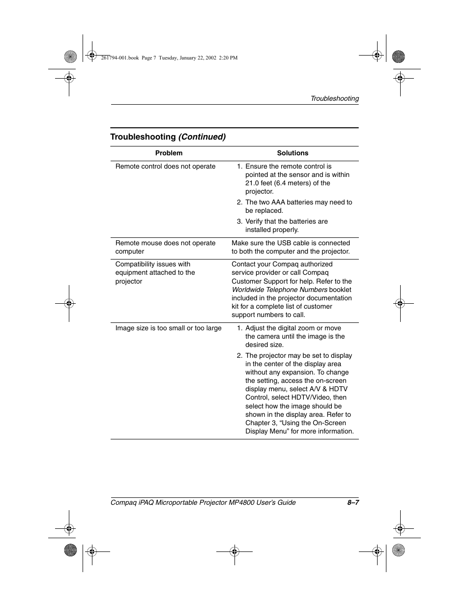 Compaq MP4800 User Manual | Page 67 / 76