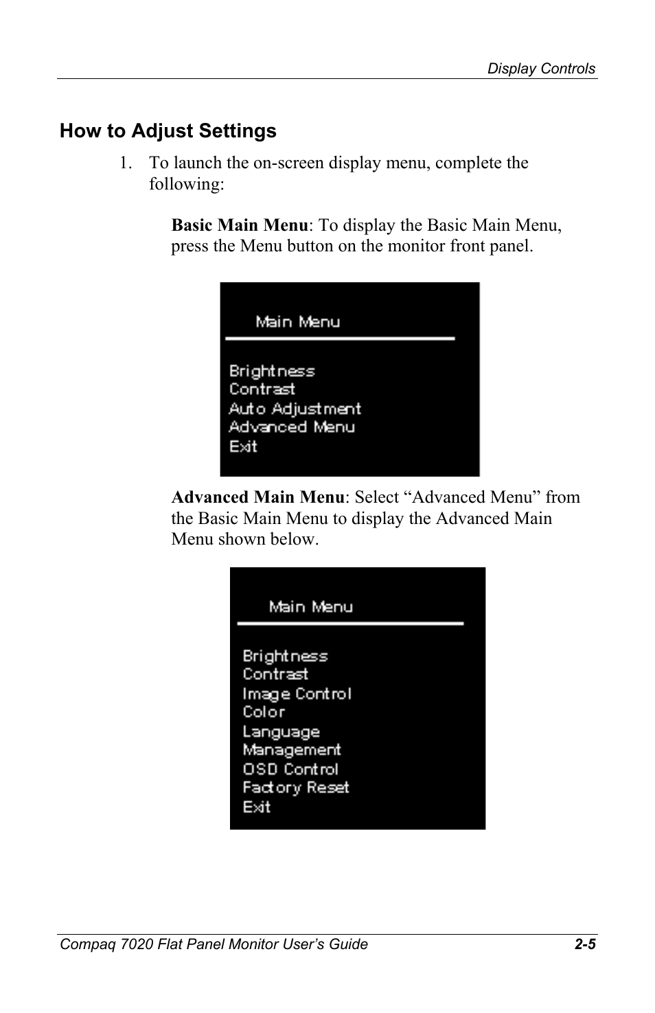 How to adjust settings | Compaq 7020 User Manual | Page 16 / 35