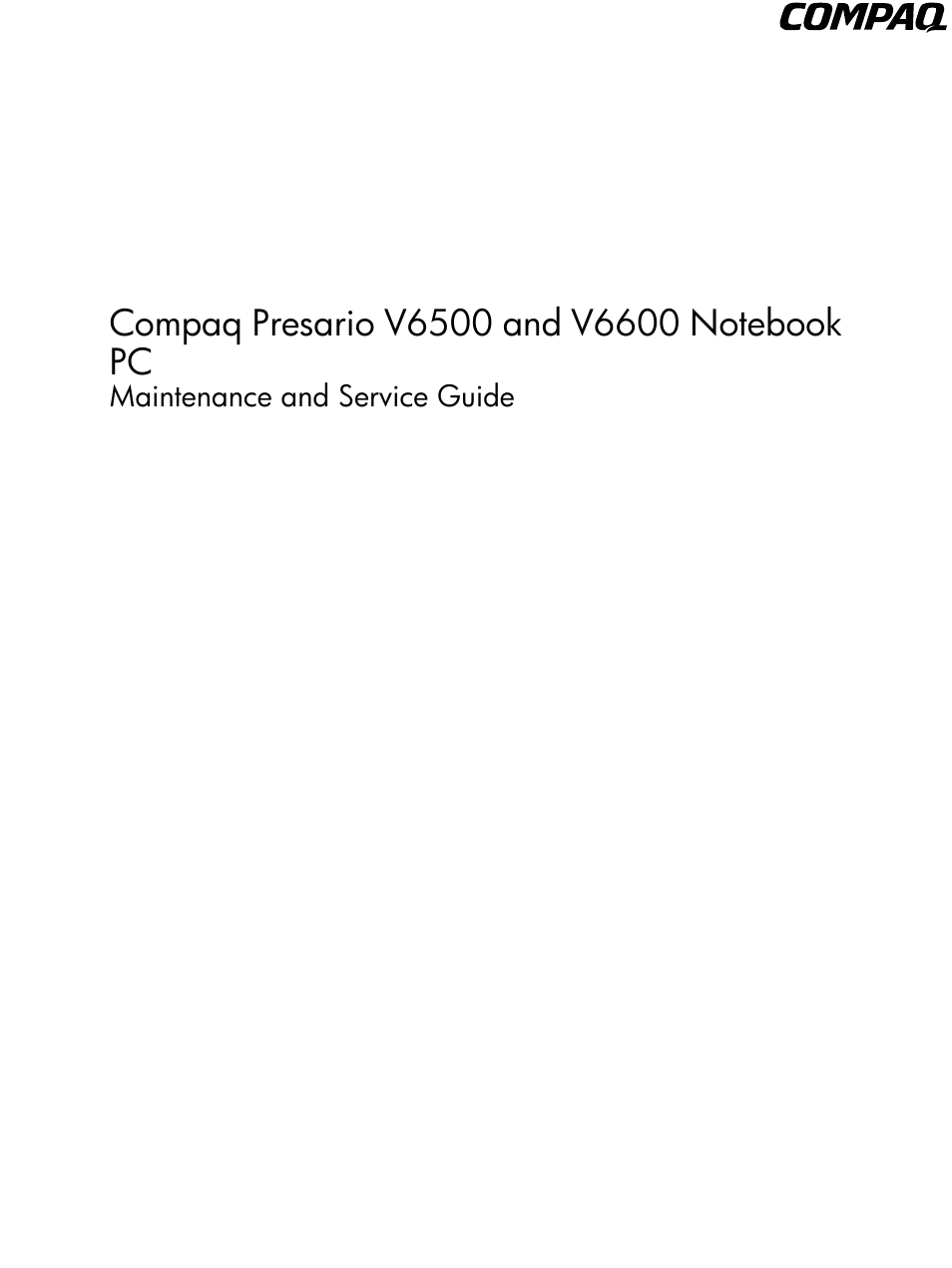 Compaq V6500 User Manual | 148 pages