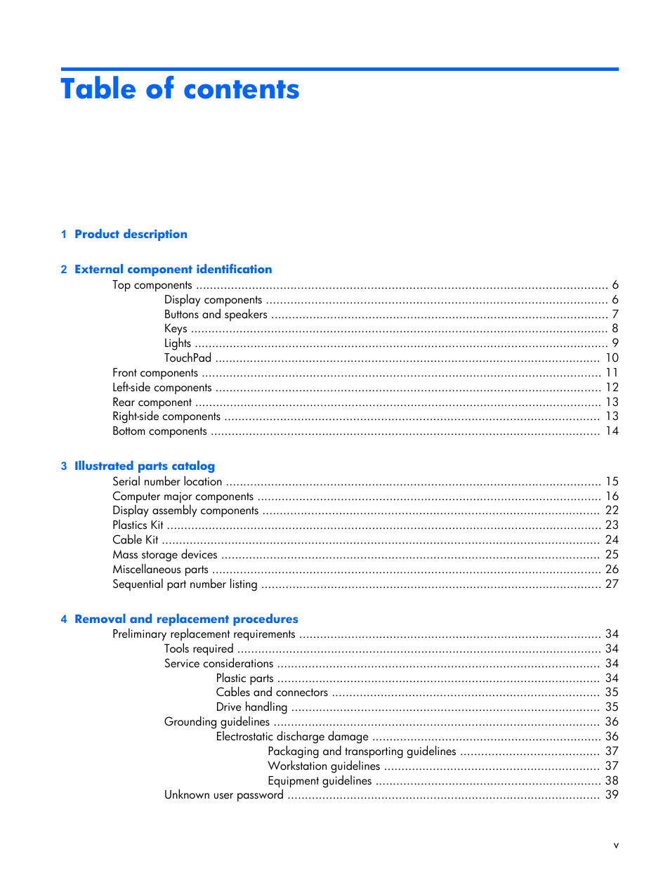 Compaq V6500 User Manual | Page 5 / 148