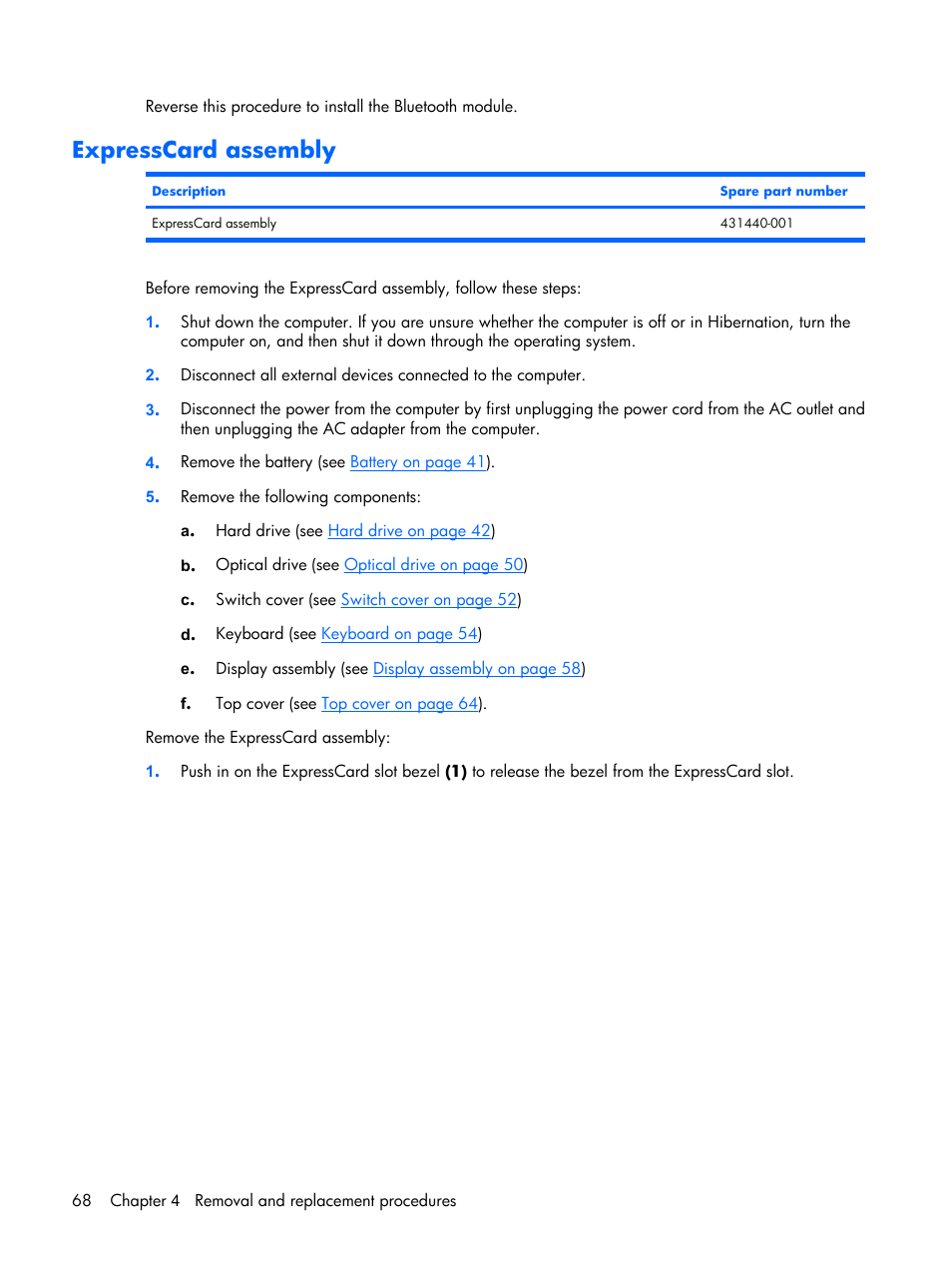Expresscard assembly | Compaq V6500 User Manual | Page 76 / 148