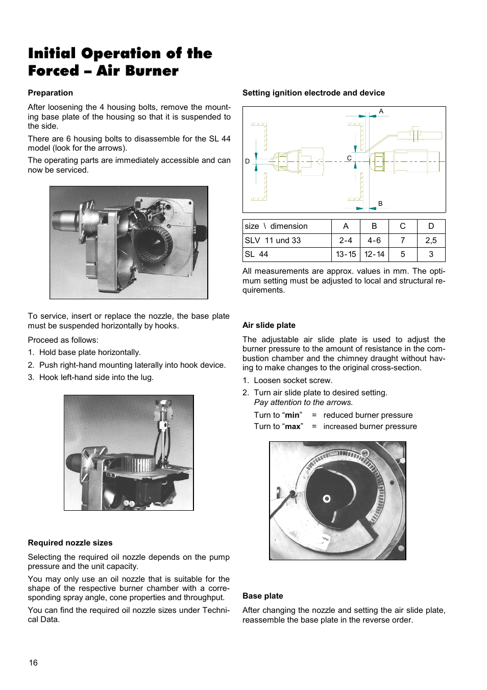 Initial operation of the forced – air burner | REMKO CLK 30 User Manual | Page 16 / 20