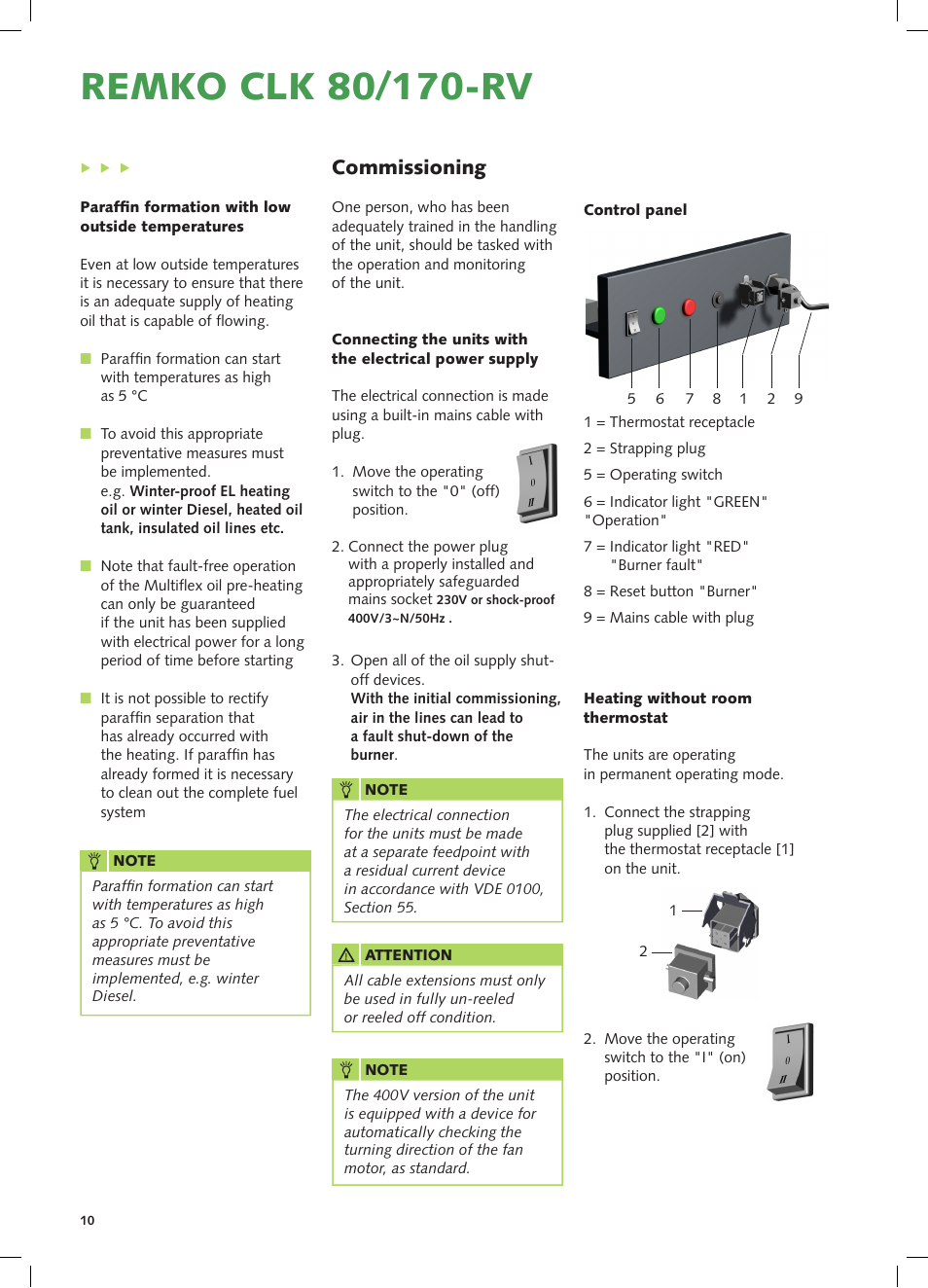 Commissioning | REMKO CLK 80-RV User Manual | Page 10 / 24