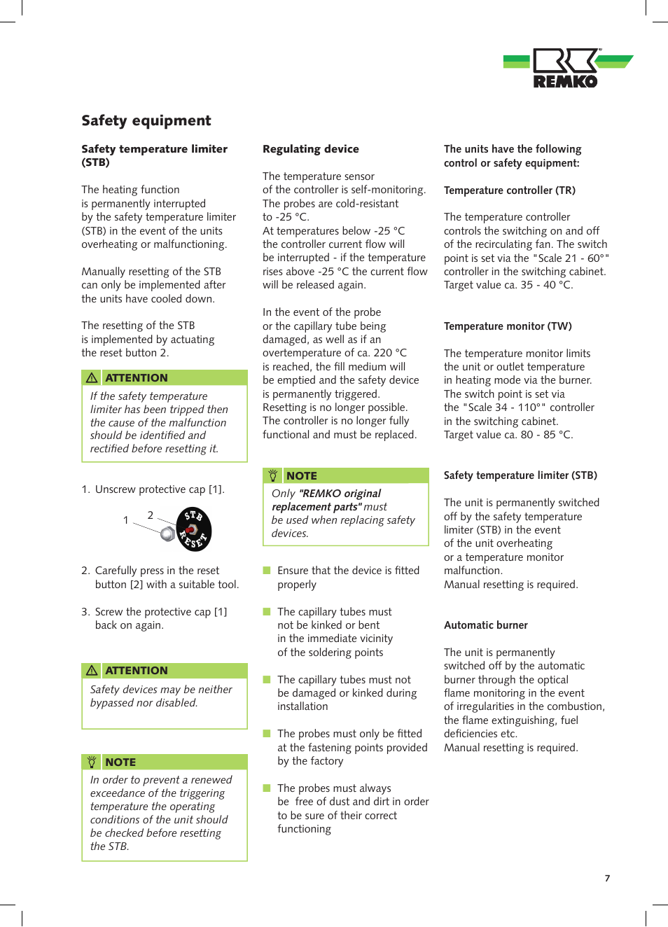 Safety equipment | REMKO CLK 80-RV User Manual | Page 7 / 24