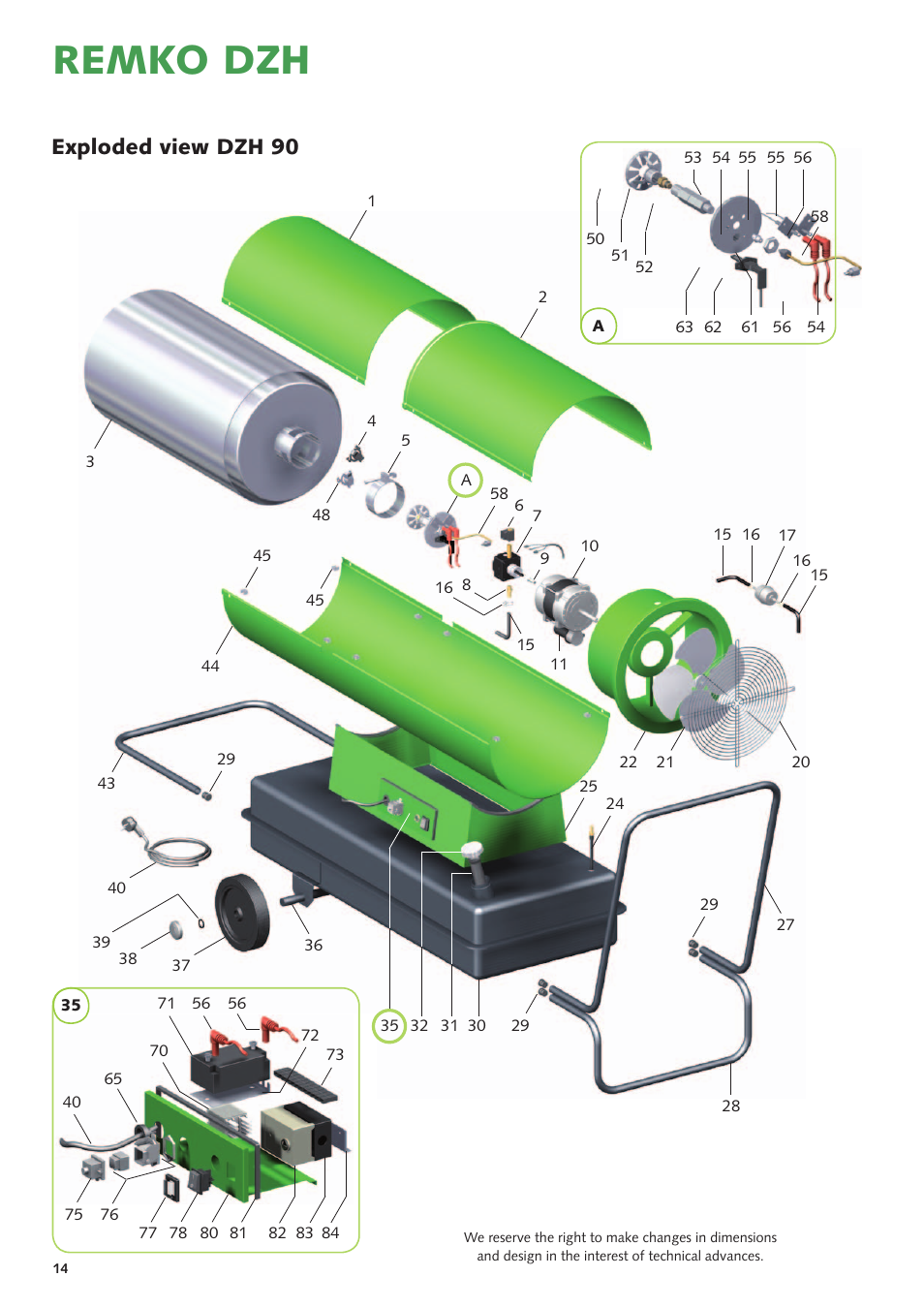 Remko dzh, Exploded view dzh 90 | REMKO DZH 20-2 User Manual | Page 14 / 20