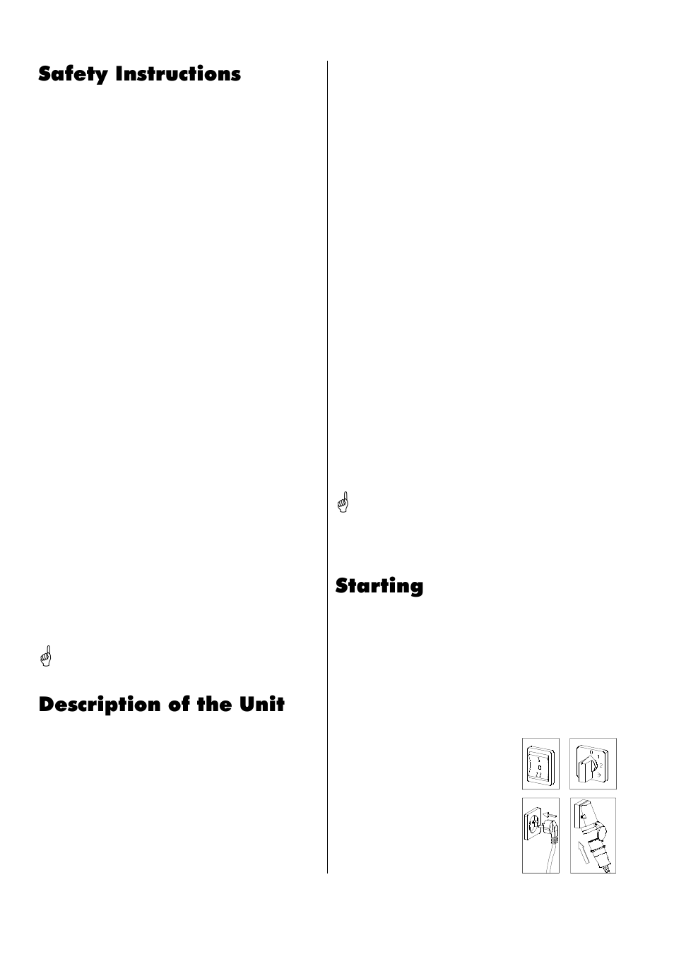 Safety instructions, Starting, Description of the unit | REMKO ELT 3-2 User Manual | Page 4 / 12