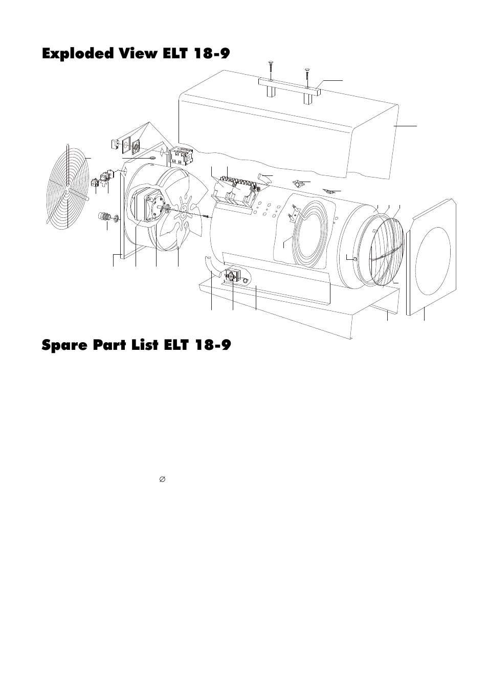 Elt 18-9, Spare part list elt 18-9, Exploded view elt 18-9 | REMKO ELT 3-2 User Manual | Page 9 / 12