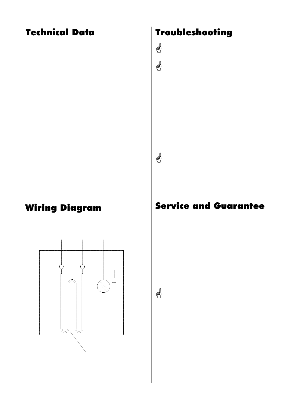 Troubleshooting, Technical data, Wiring diagram | Service and guarantee | REMKO EST User Manual | Page 7 / 8