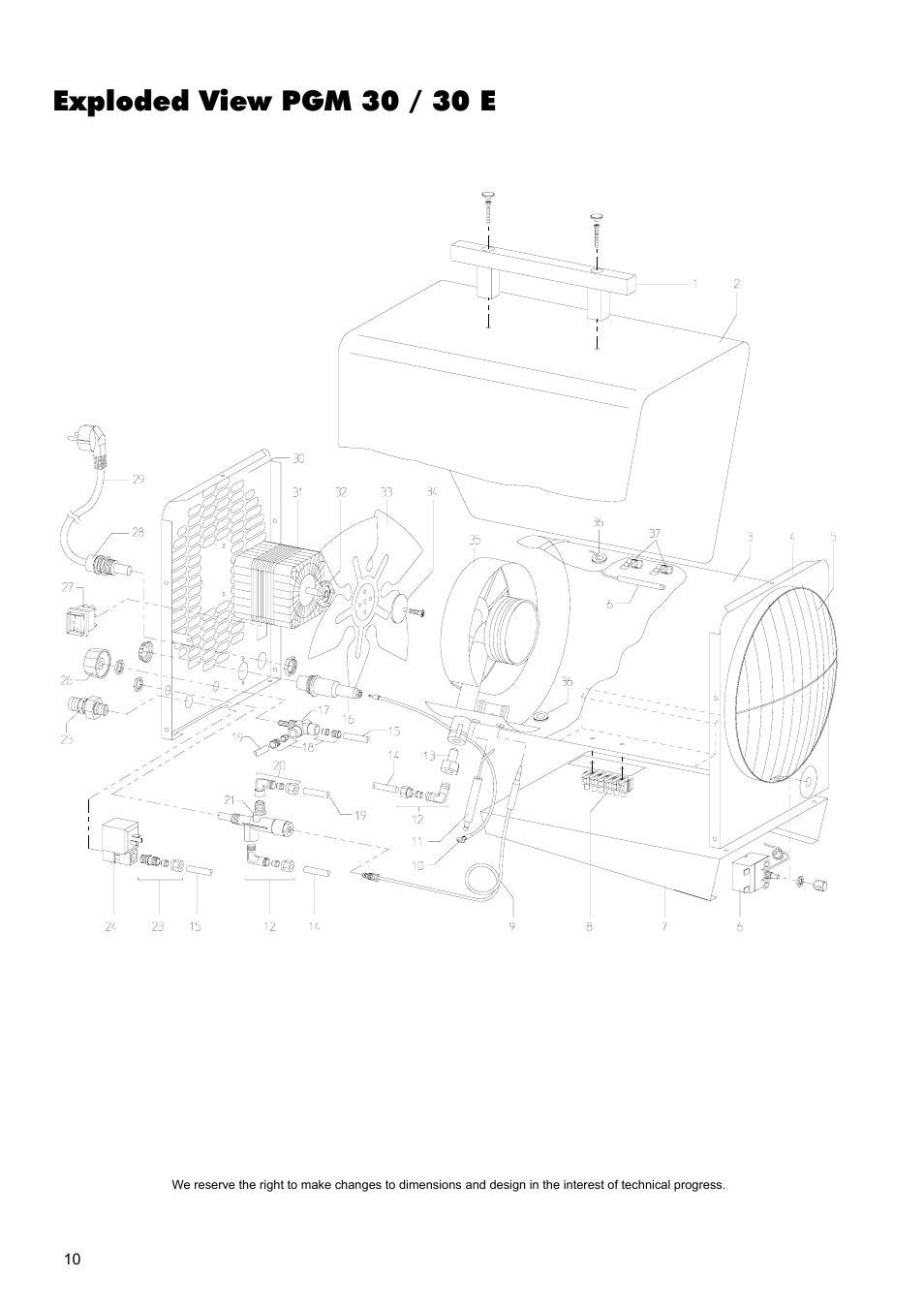 Exploded view pgm 30 / 30 e | REMKO PGM 30 User Manual | Page 10 / 16