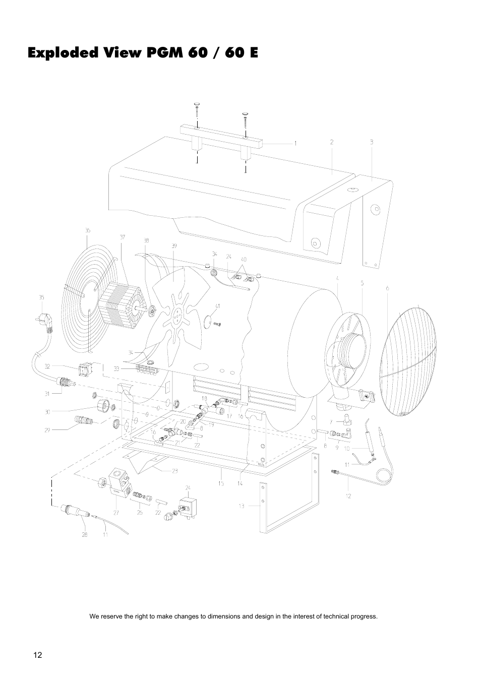 Exploded view pgm 60 / 60 e | REMKO PGM 30 User Manual | Page 12 / 16