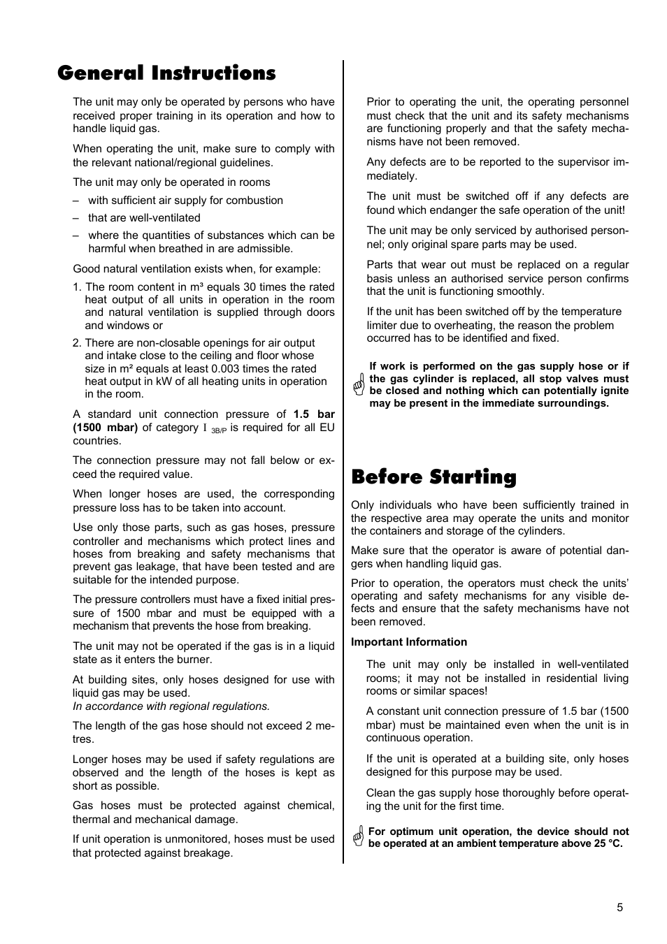 General instructions, Before starting | REMKO PGM 30 User Manual | Page 5 / 16